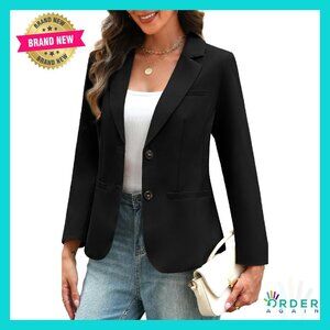 Long Sleeve Blazer Slim Fit Business Casual Office Jacket with Pockets